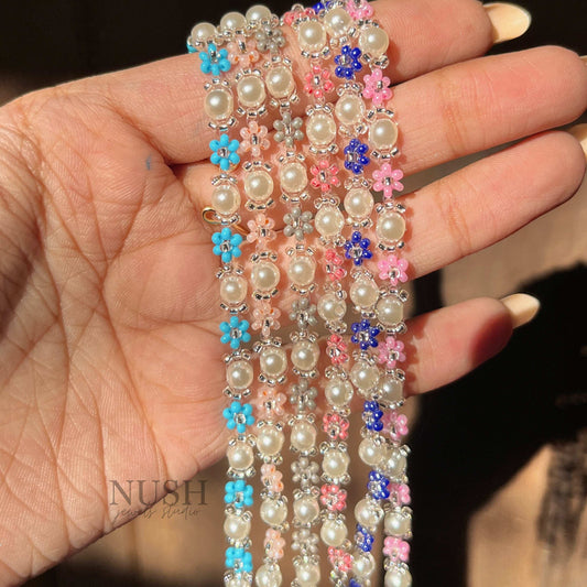 Floral Pearl Bracelets