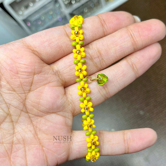 Sunflower (with heart) bracelet