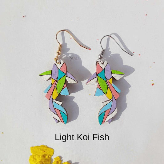 Abstract Koi Fish Earrings