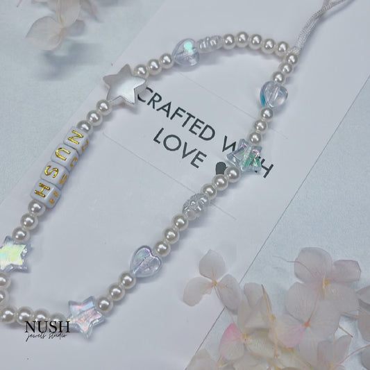 white phone charm