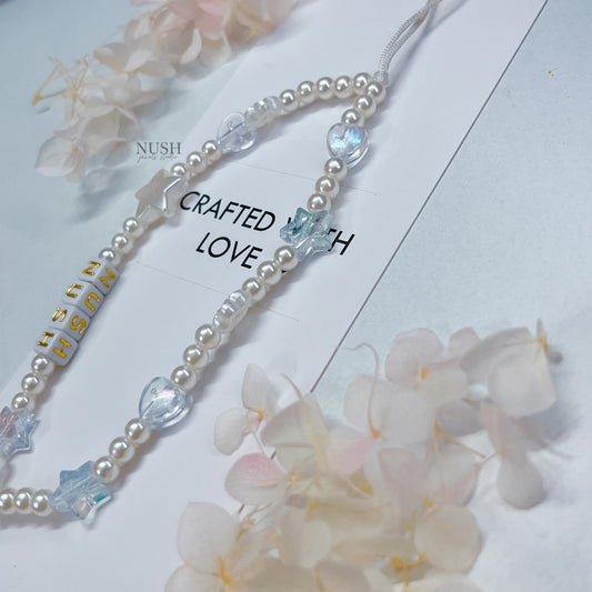 white phone charm